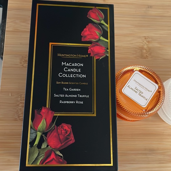 Huntington Home Other - Huntington Home Macaron Candle Soy blend Tea Garden Salted Almond Raspberry Rose